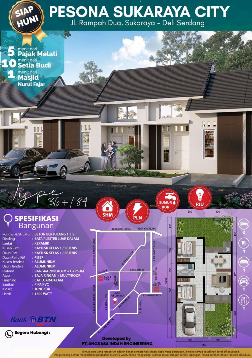 foto tampak rumah tipe Blok cc perumahan PESONA SUKARAYA CITY 2