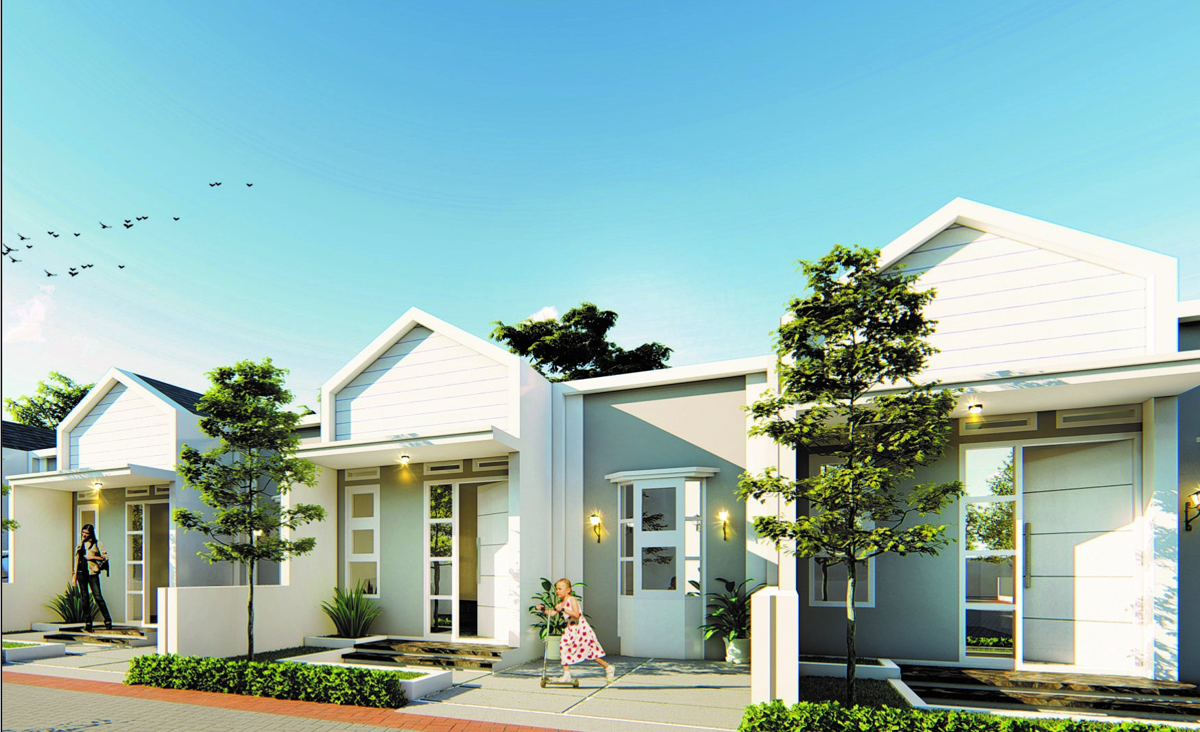 foto tampak rumah tipe 36/70 perumahan De Green Kedungrejo