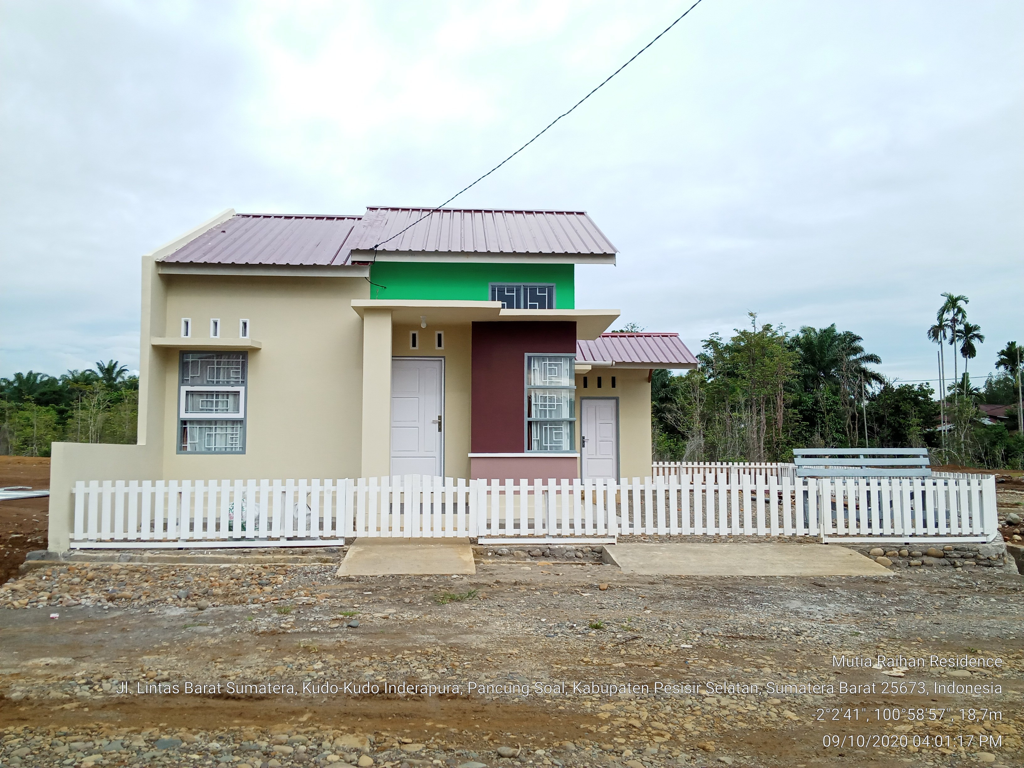 foto tampak rumah tipe 36 perumahan MUTIA RAIHAN RESIDENCE
