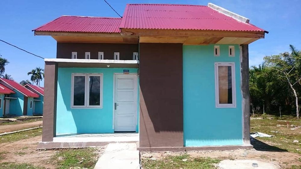 foto tampak rumah tipe 36 RSH Tapak perumahan Griya Hannah Asri 1