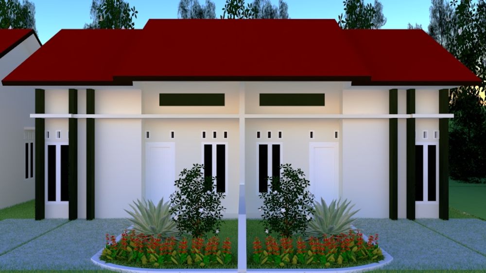 foto tampak rumah tipe 36/98 perumahan Aek haruaya indah