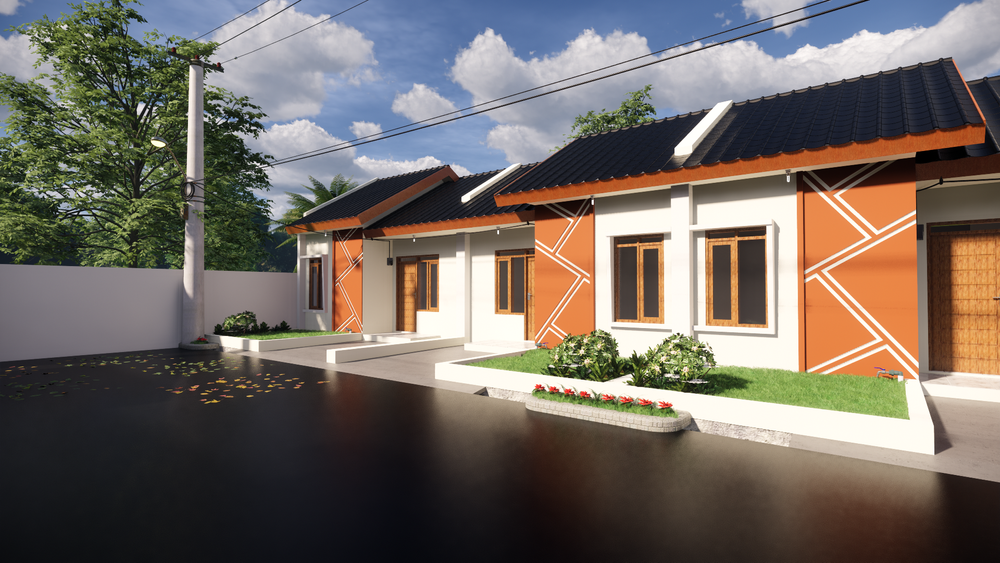 foto tampak rumah tipe RUMAH SUBSIDI perumahan PERUM PONDOK MUTIARA BANYURESMI