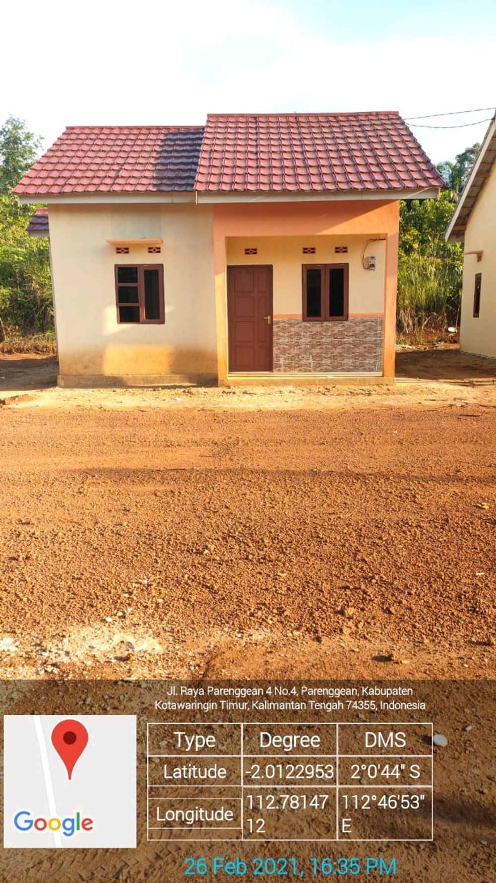foto tampak rumah tipe 36 perumahan CV. SUMBER REJEKI