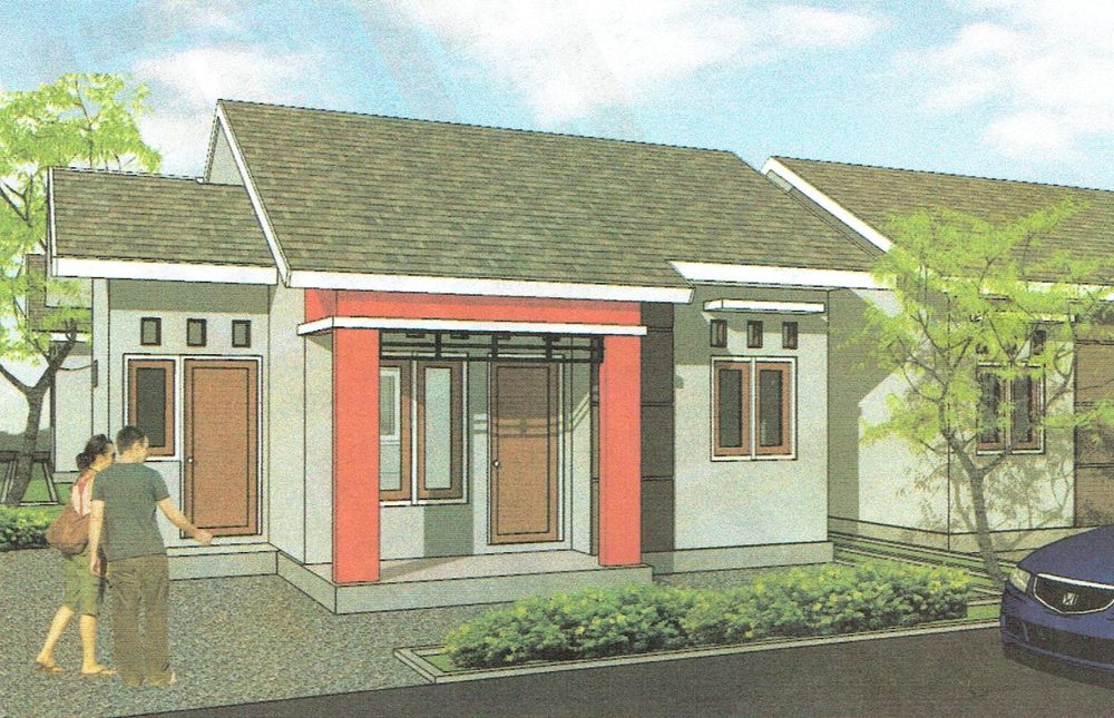 foto tampak rumah tipe 45 perumahan GRAHA PRAJA IDAMAN