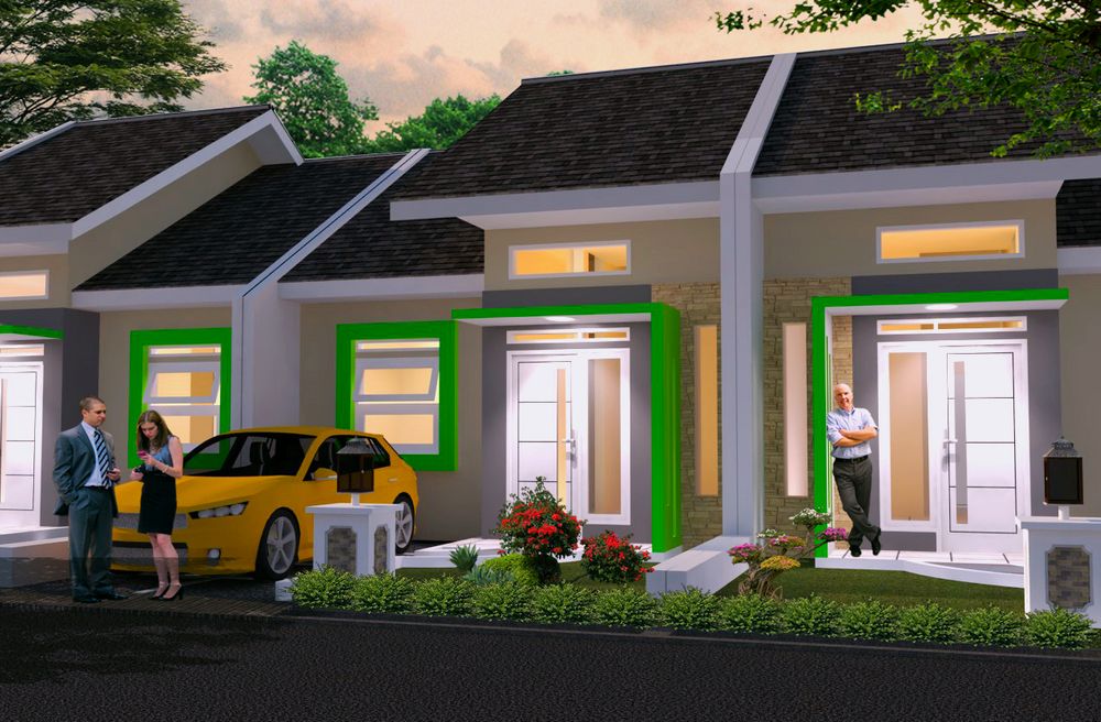foto tampak rumah tipe 40 perumahan GREEN ALVINO RESIDENCE