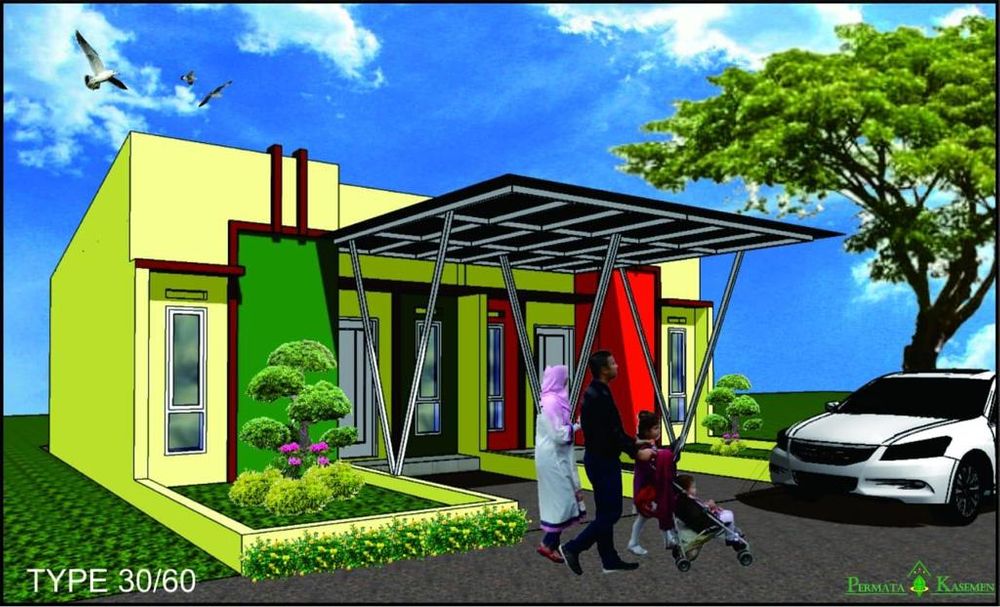 foto tampak rumah tipe 30/60 perumahan PERMATA KASEMEN