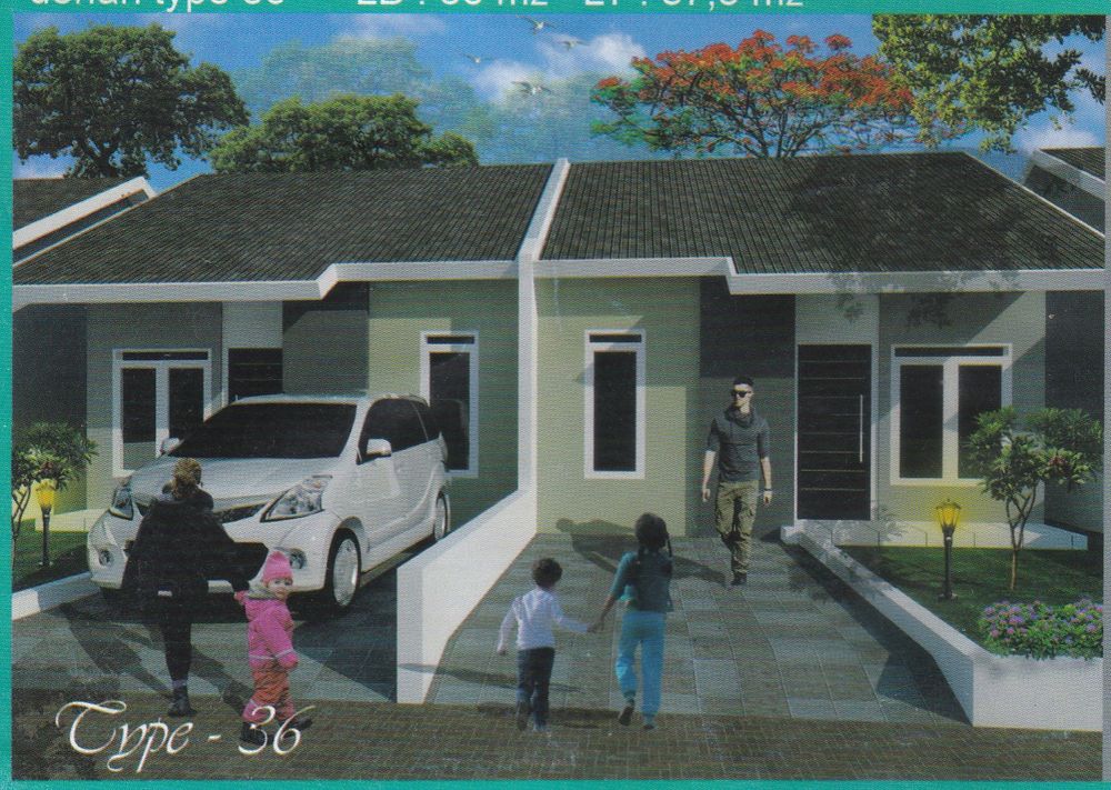 foto tampak rumah tipe 36 perumahan Sungai Dua Indah Recidense