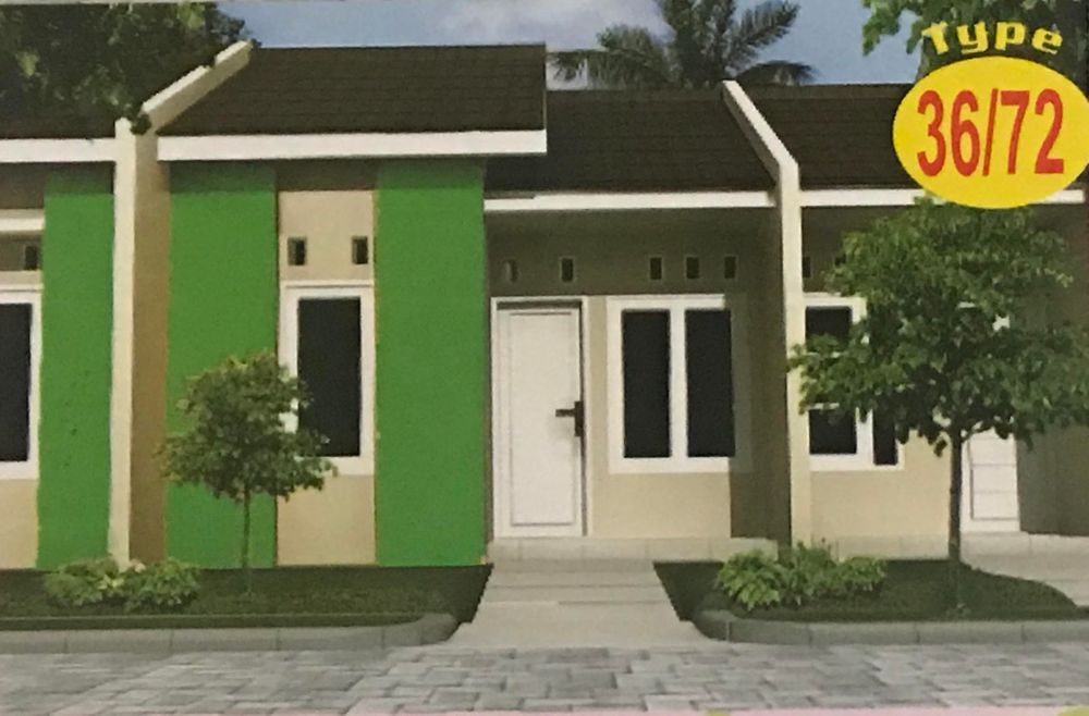foto tampak rumah tipe 36/72 perumahan bumi cikampek baru