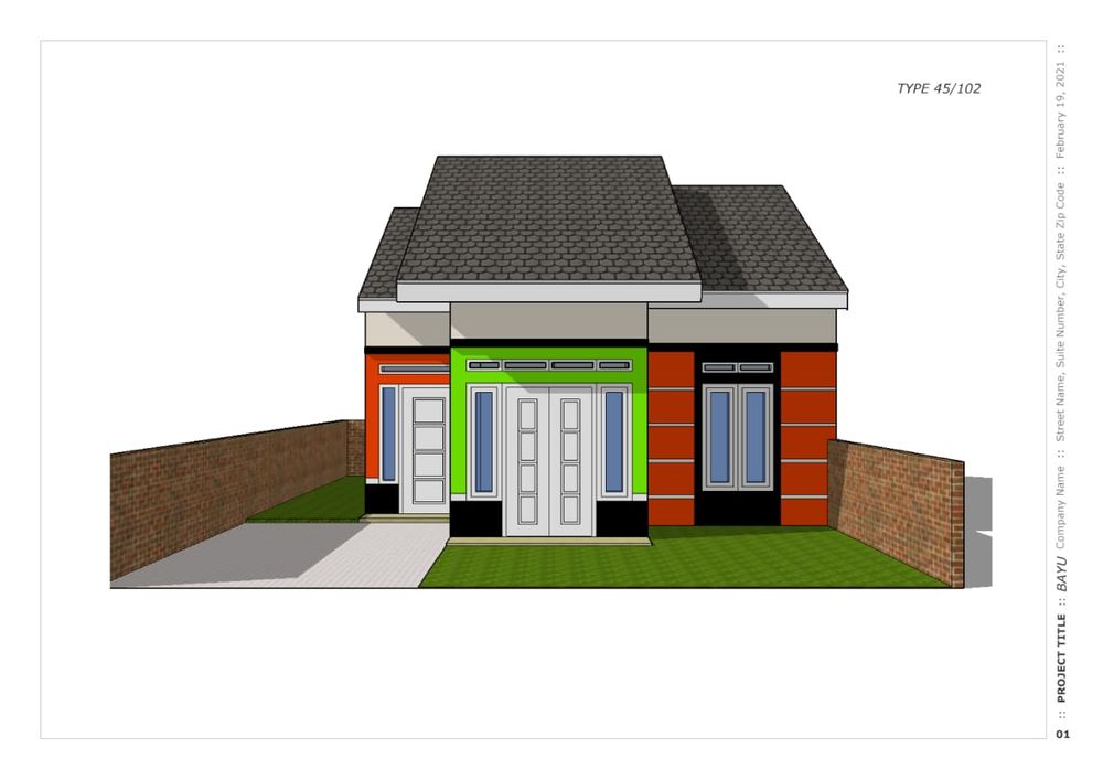 foto tampak rumah tipe 45 perumahan NUANSA BENING BHAYANGKARA