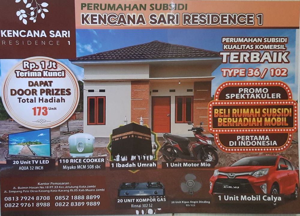 foto tampak rumah tipe RHS 36 perumahan KENCANA SARI RESIDENCE 1