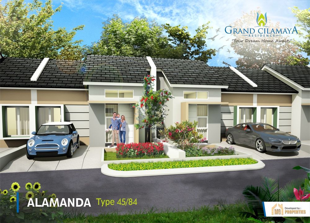 foto tampak rumah tipe Alamanda perumahan GRAND CILAMAYA RESIDENCE