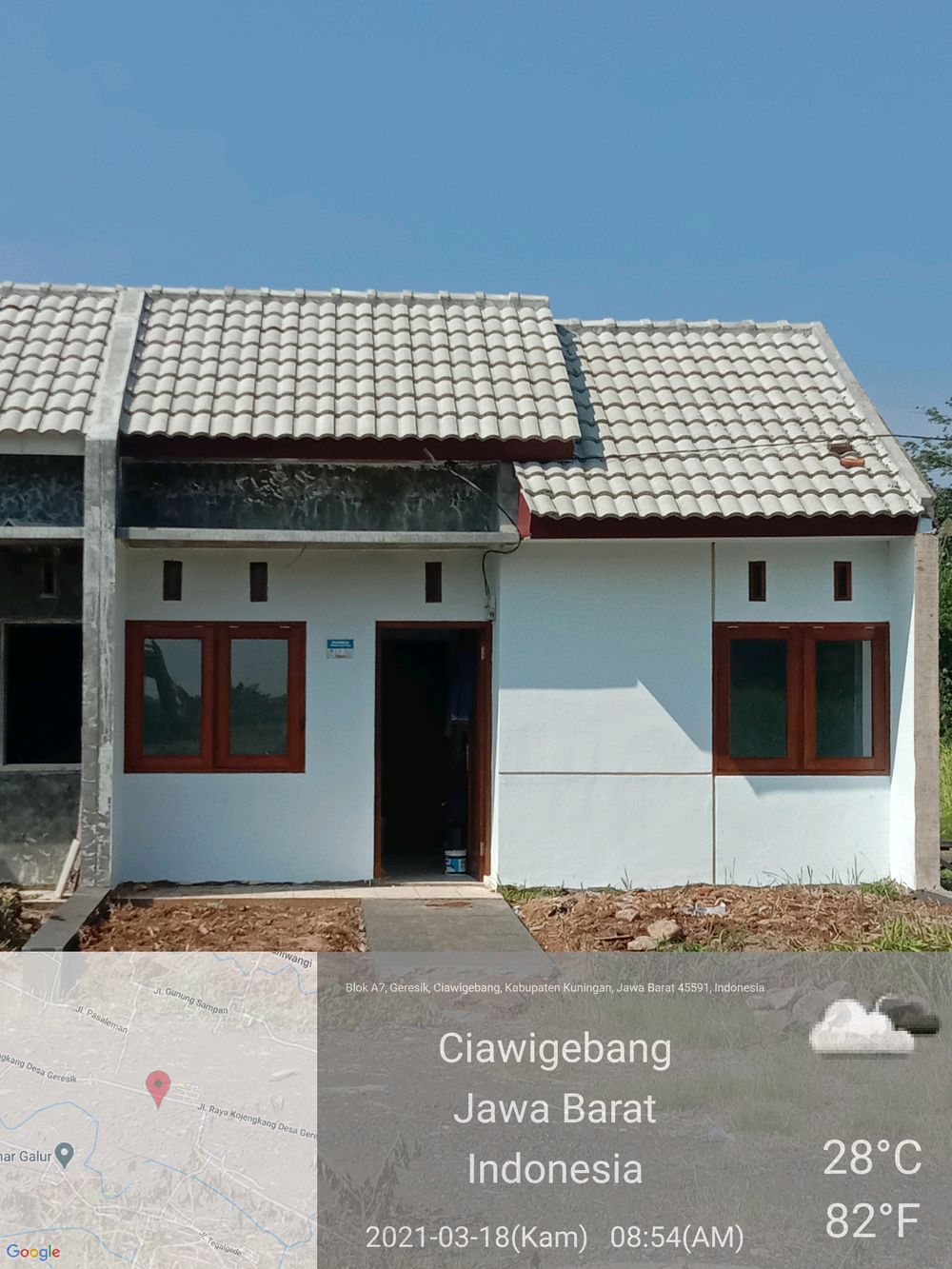 foto tampak rumah tipe 36 perumahan Graha Pesona Lebaksiuh Tahap 2