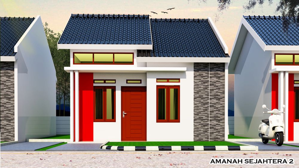 foto tampak rumah tipe 36 perumahan Amanah Sejahtera 1