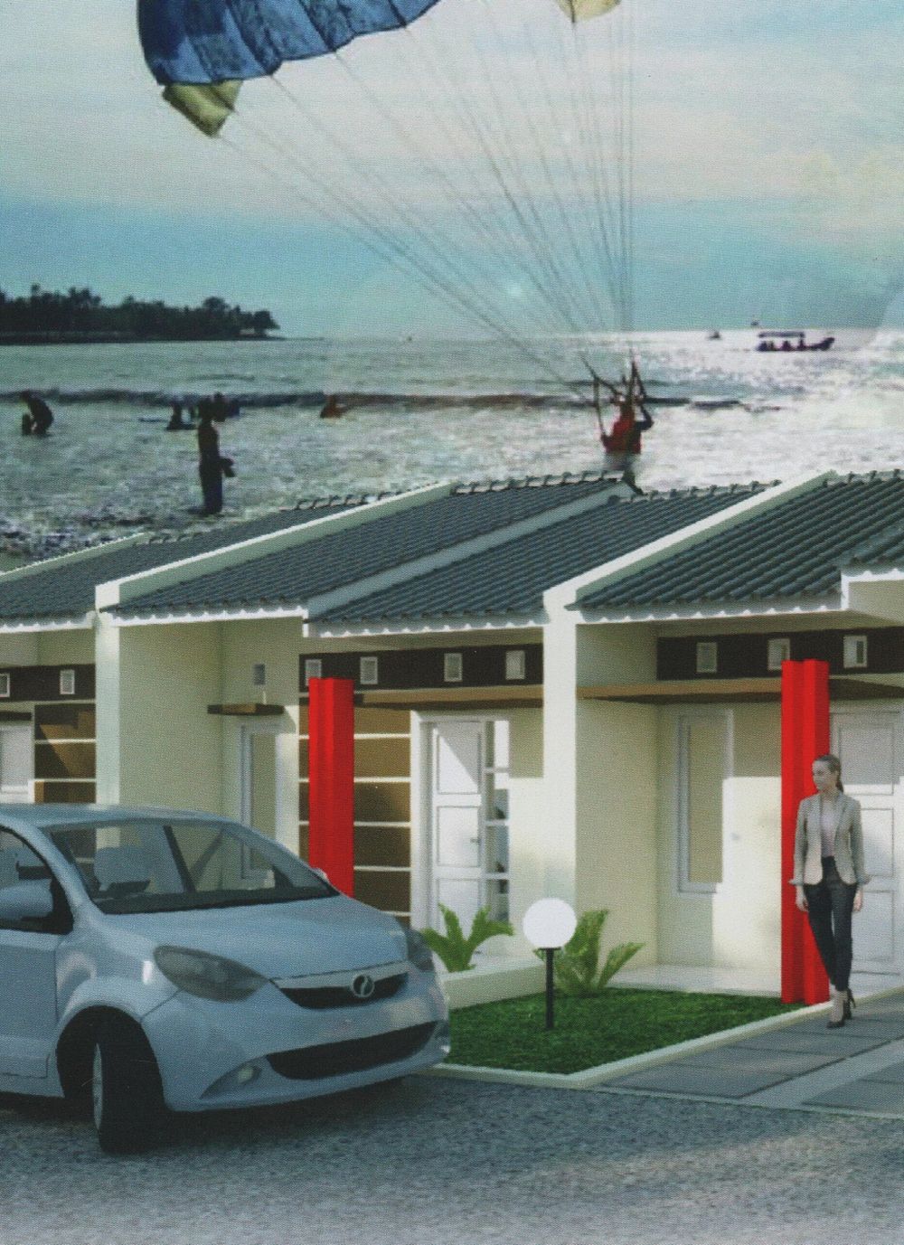 foto tampak rumah tipe 36 / 60 perumahan Bukit Cinangka Indah