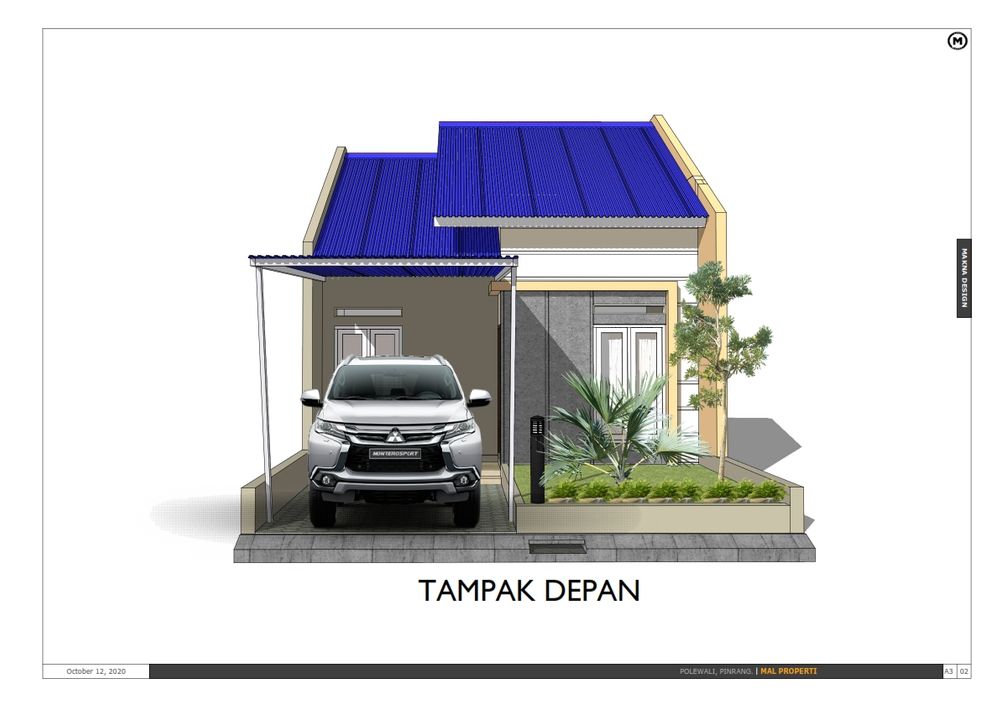 foto tampak rumah tipe 36/72 perumahan Mutiara Alga