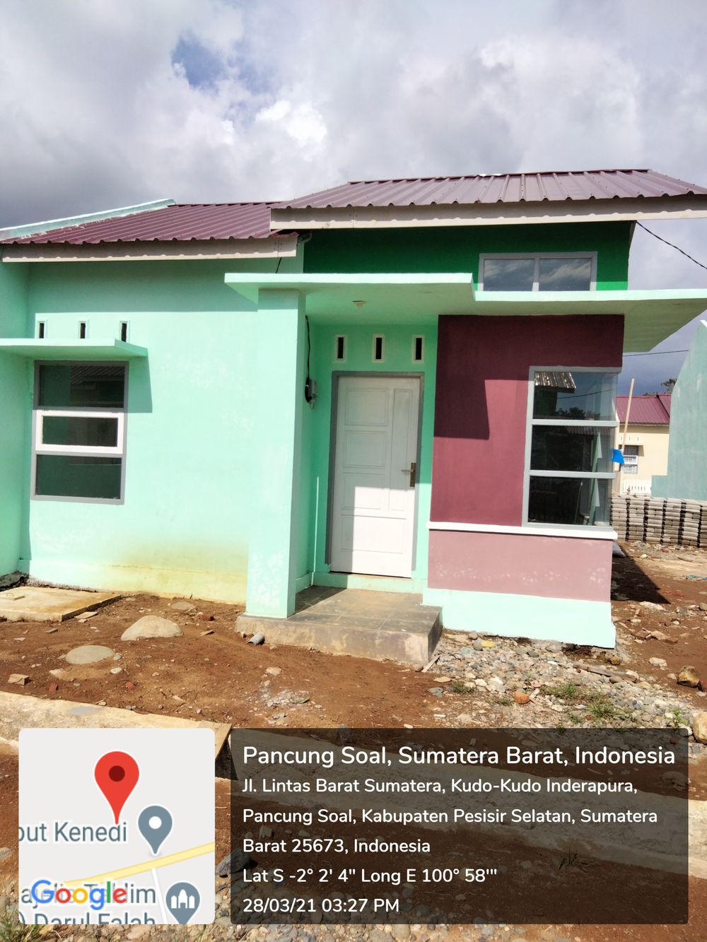 foto tampak rumah tipe 36 perumahan MUTIA RAIHAN RESIDENCE