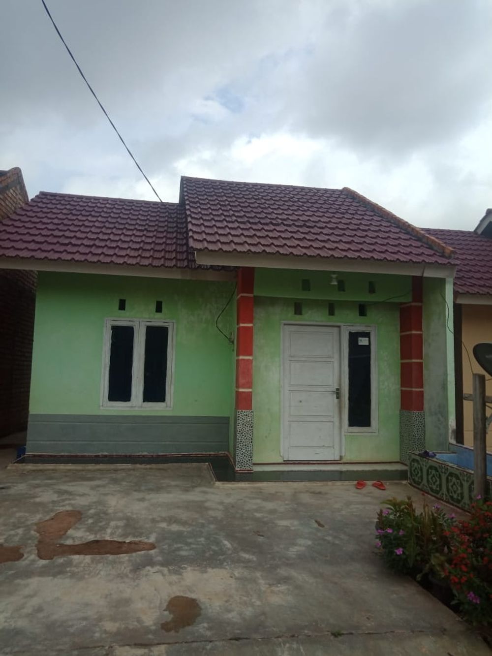 foto tampak rumah tipe A perumahan Green Ville Bayung Lencir Indah