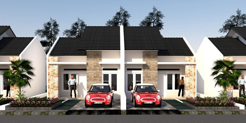 foto tampak rumah tipe 36/105 perumahan PANCA GRAHA ASRI