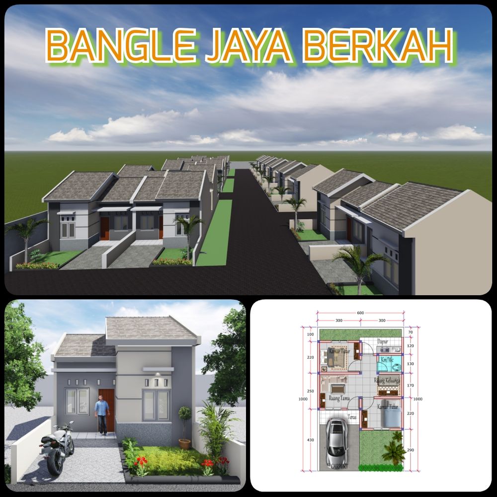 foto tampak rumah tipe 30/60 perumahan BANGGLE JAYA BERKAH