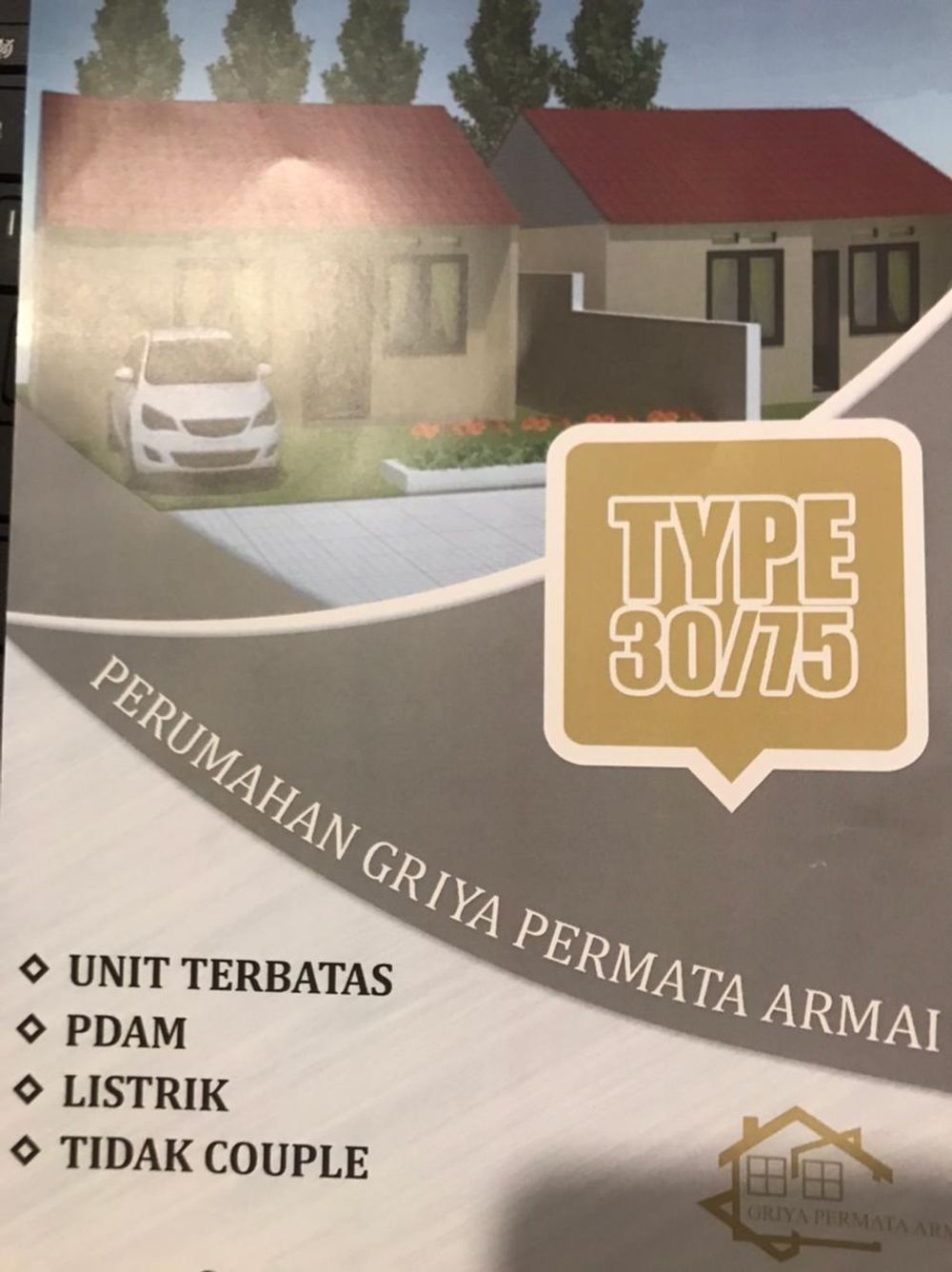 foto tampak rumah tipe 30 perumahan PERUMAHAN GRIYA PERMATA ARMAI
