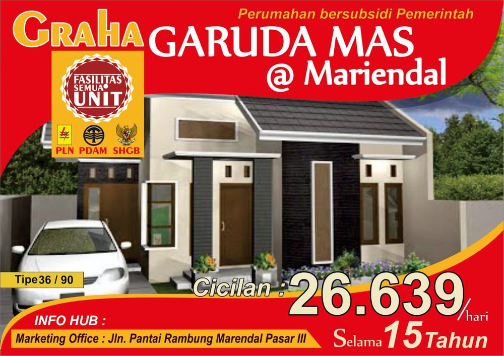 foto tampak rumah tipe 36 perumahan Graha Garuda Mas