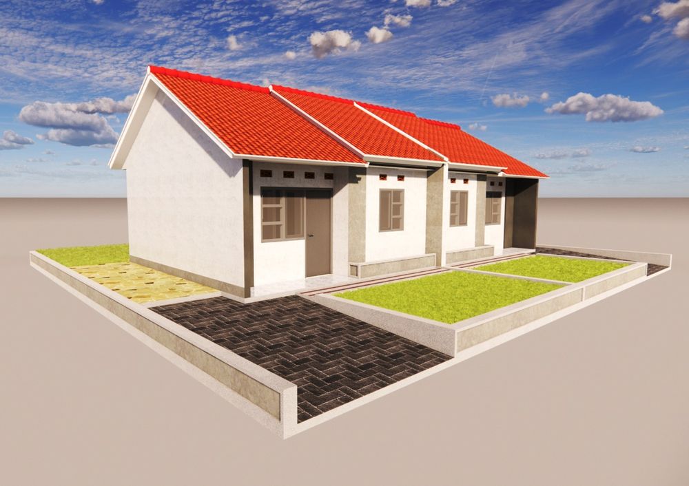 foto tampak rumah tipe RSLH 36/120 perumahan KORPRI SUBANG ASRI