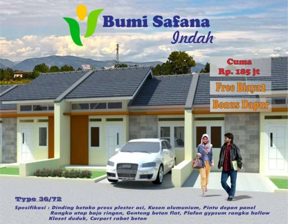 foto tampak rumah tipe 36/72 perumahan Bumi Safana Indah