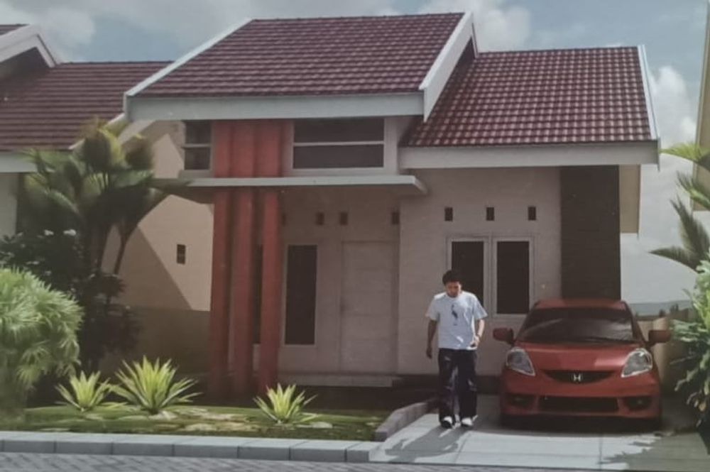 foto tampak rumah tipe 45 perumahan MAHKOTA RESIDENCE