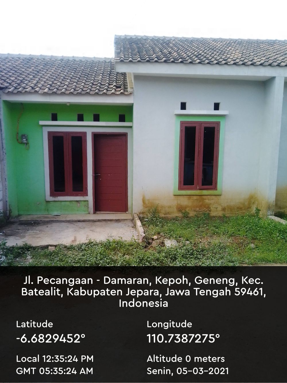 foto tampak rumah tipe 36 perumahan Saca Regency