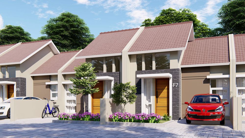 foto tampak rumah tipe 36/72 perumahan de' Diamond Park