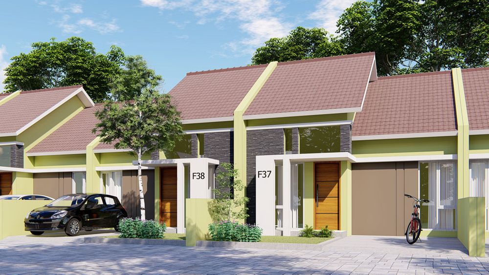 foto tampak rumah tipe 45/84 perumahan de' Diamond Park