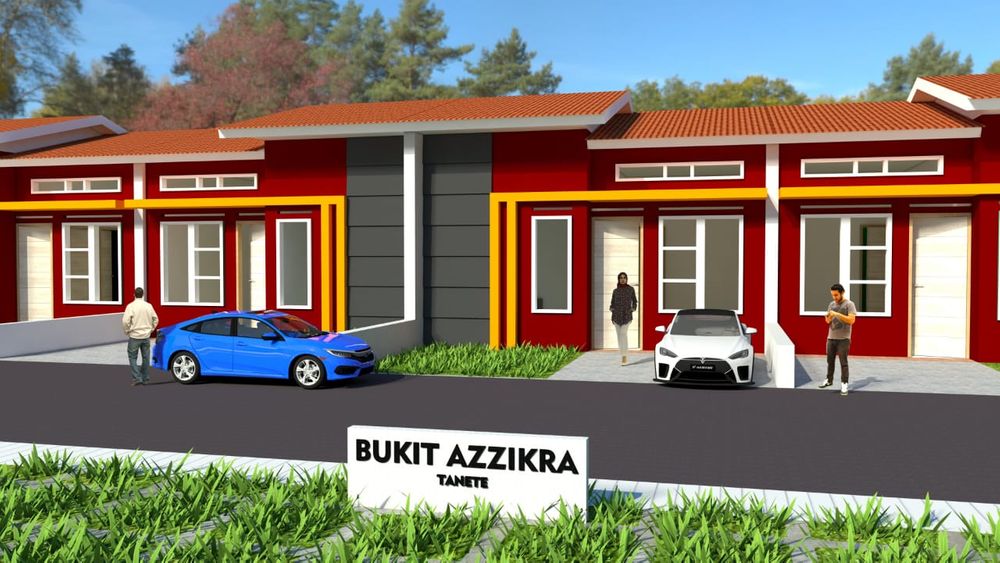 foto tampak rumah tipe 36 perumahan Bukit Azzikra