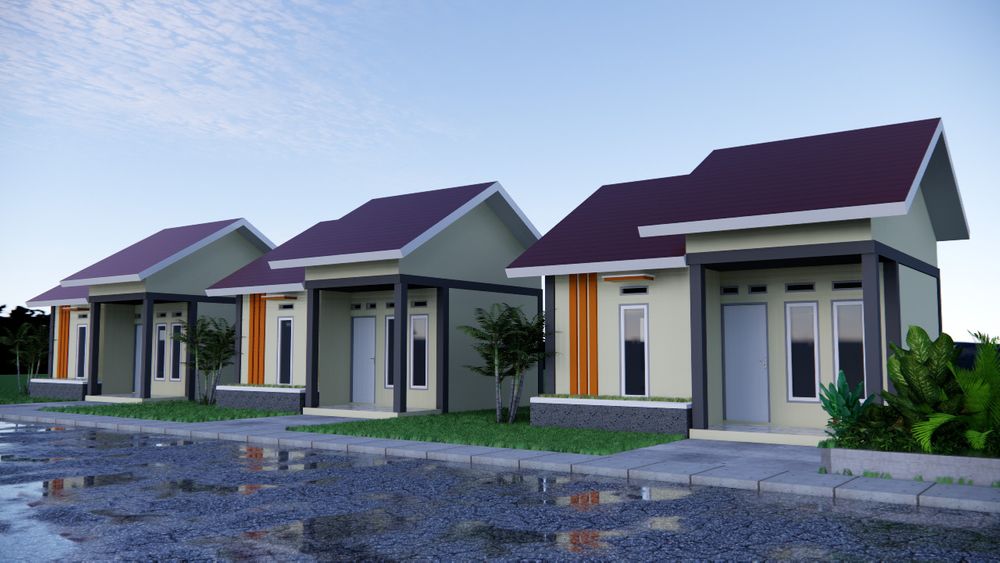 foto tampak rumah tipe 36 MINIMALIS MODERN perumahan PALM INDAH