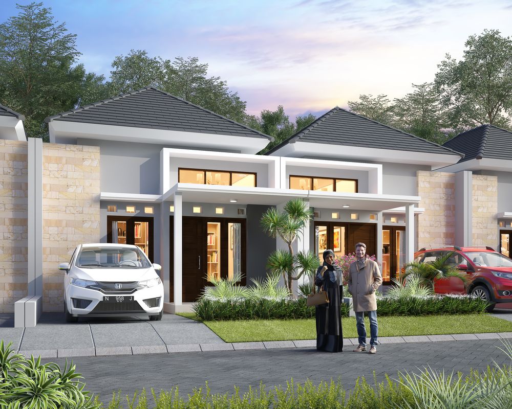 foto tampak rumah tipe 36 perumahan Permata Grati Garden