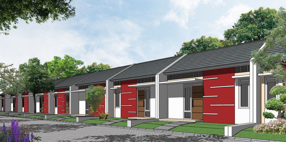 foto tampak rumah tipe Celosia perumahan Grand Bhinneka Regency