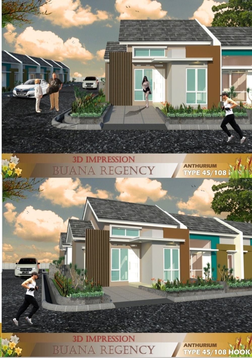foto tampak rumah tipe Anthurium perumahan BUANA REGENCY