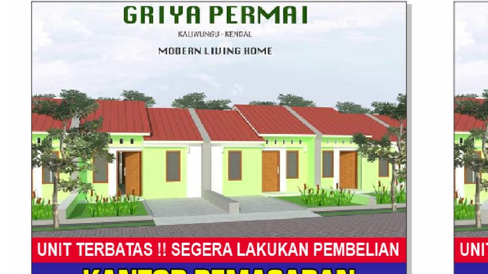 foto tampak rumah tipe 30/72 perumahan GRIYA PERMAI KALIWUNGU