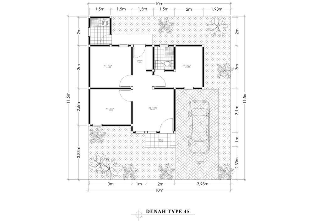 foto tampak rumah tipe 45 perumahan FLOSINDO CENDANA TIMOR