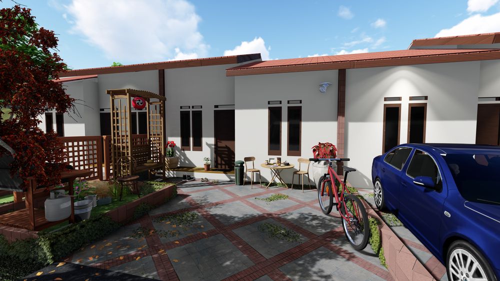 foto tampak rumah tipe 36/72 perumahan Aldiva Ciherang Residence