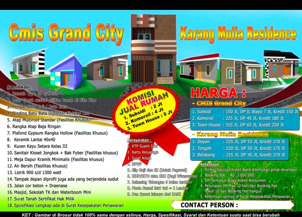 foto tampak rumah tipe RHS 36 perumahan CMIS GRAND CITY