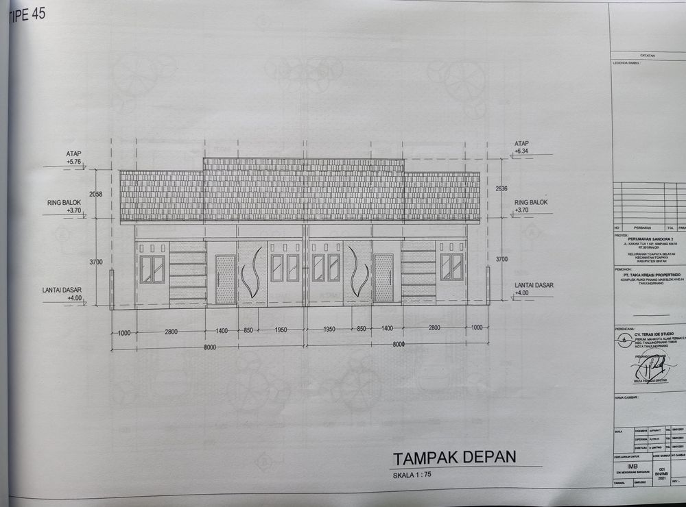 foto tampak rumah tipe 45/120 perumahan SANDORA 2