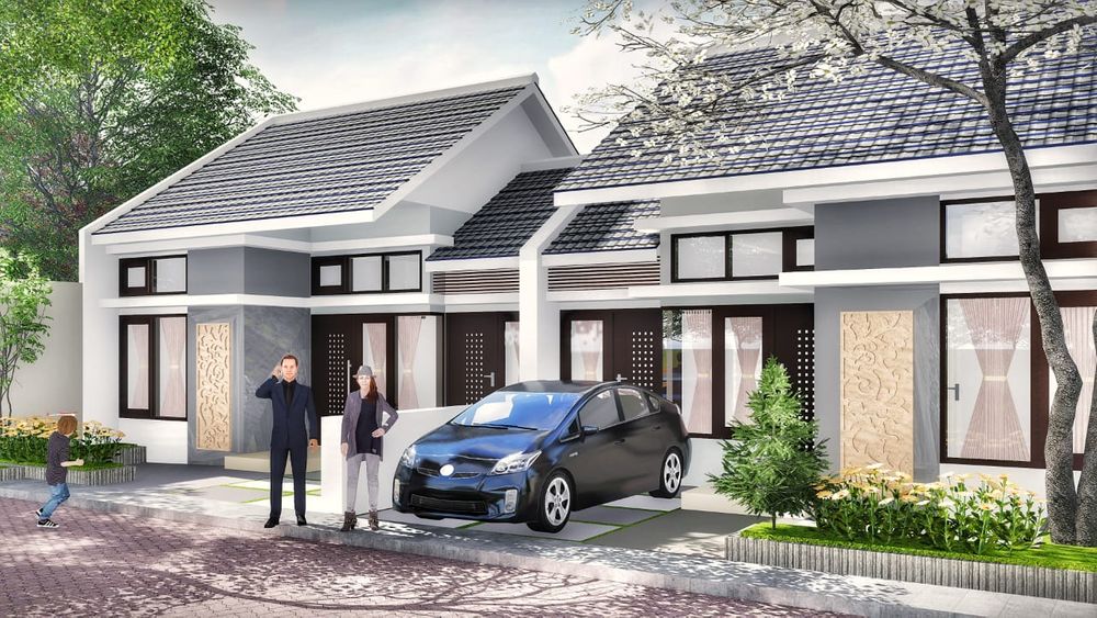 foto tampak rumah tipe 45 perumahan MESA VILLAGE