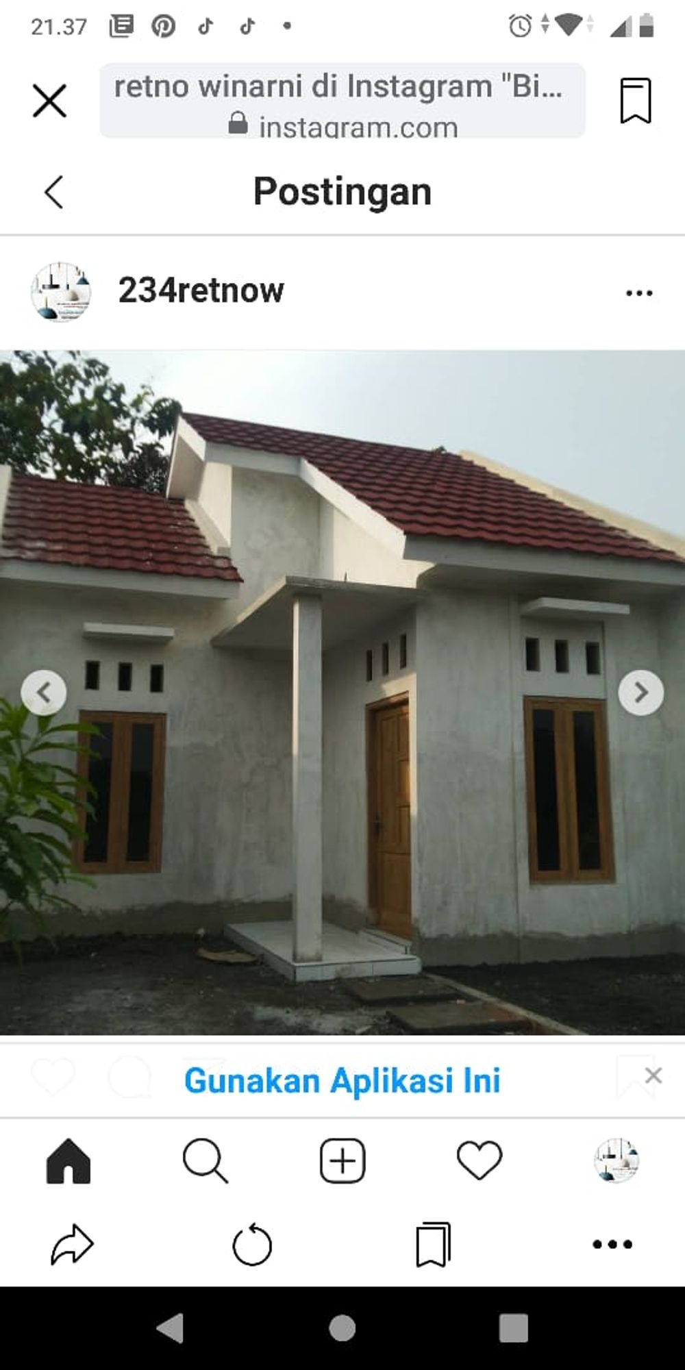 foto tampak rumah tipe BA perumahan Badran Asri, Nguter