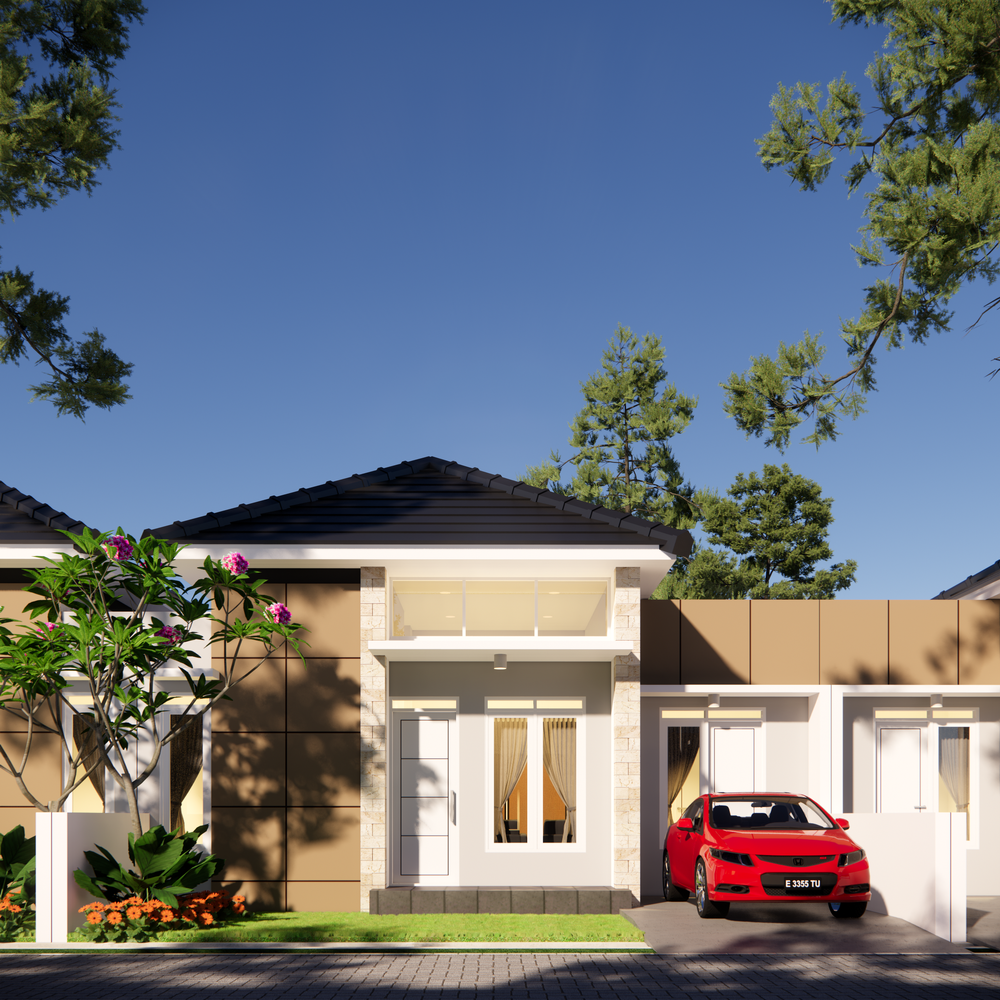 foto tampak rumah tipe EMERALD perumahan PESONA LENTERA RESIDENCE