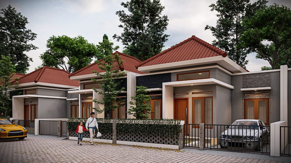 foto tampak rumah tipe 45 perumahan Grand Shakela Residence