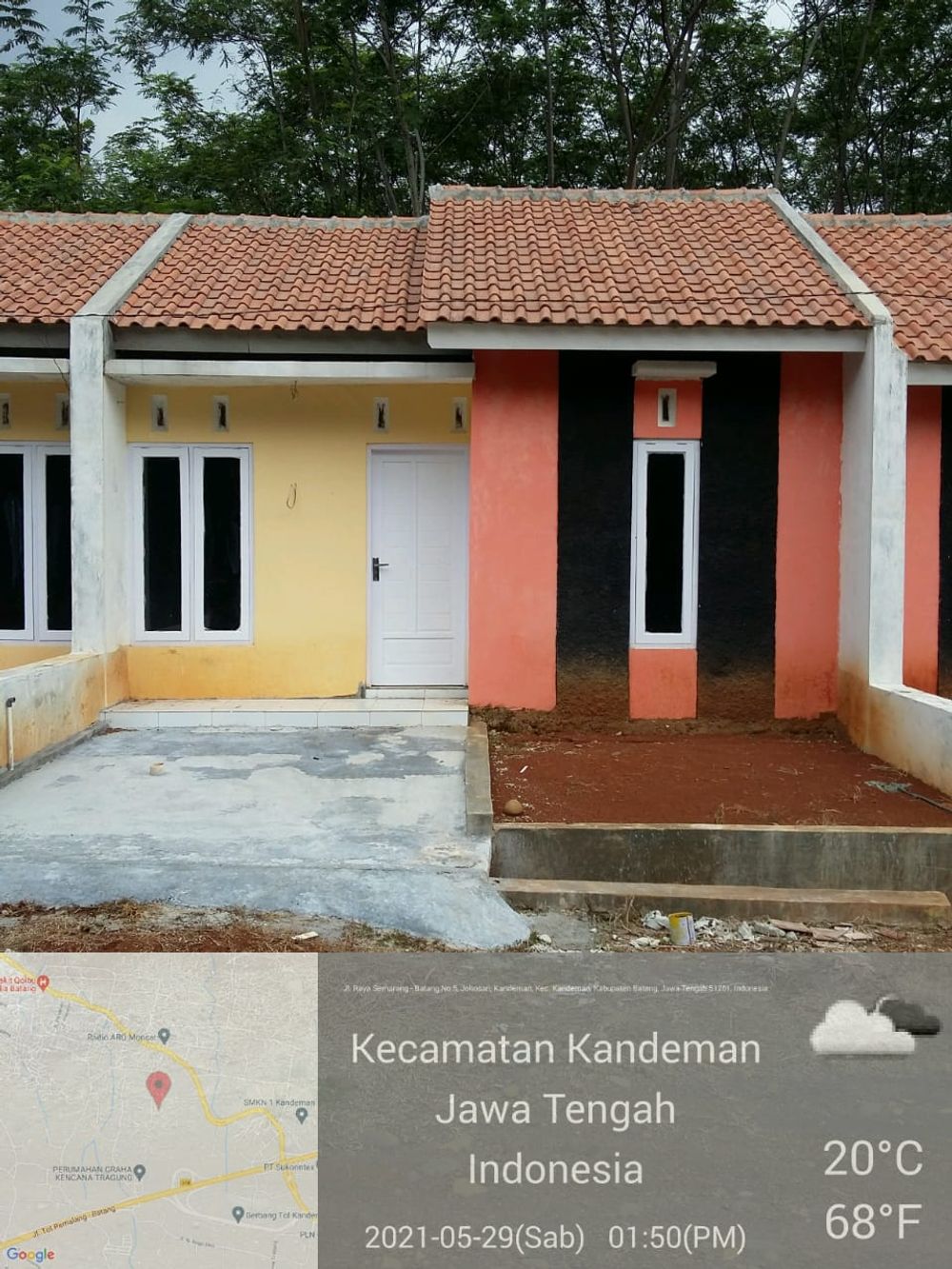 foto tampak rumah tipe 30/72 perumahan Perum Prima Garden 2