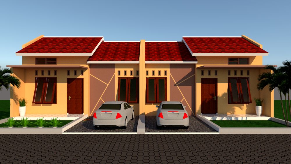 foto tampak rumah tipe 32/60 perumahan Green Balongrejo Residence 