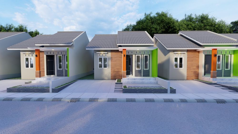 foto tampak rumah tipe 45 perumahan ASRA RESIDENCE