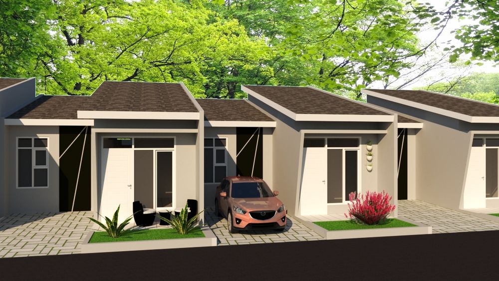 foto tampak rumah tipe Basic perumahan Restoe Boemi Residence