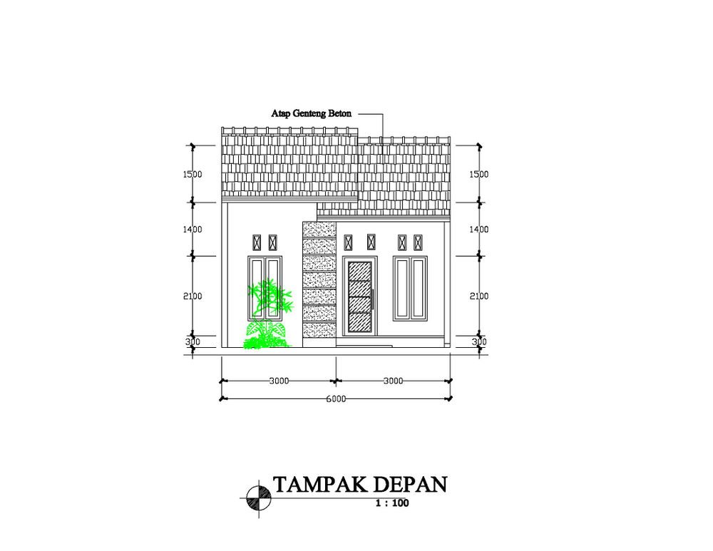 foto tampak rumah tipe 27/60 perumahan PERUMAHAN GRAND KARANGSETIA